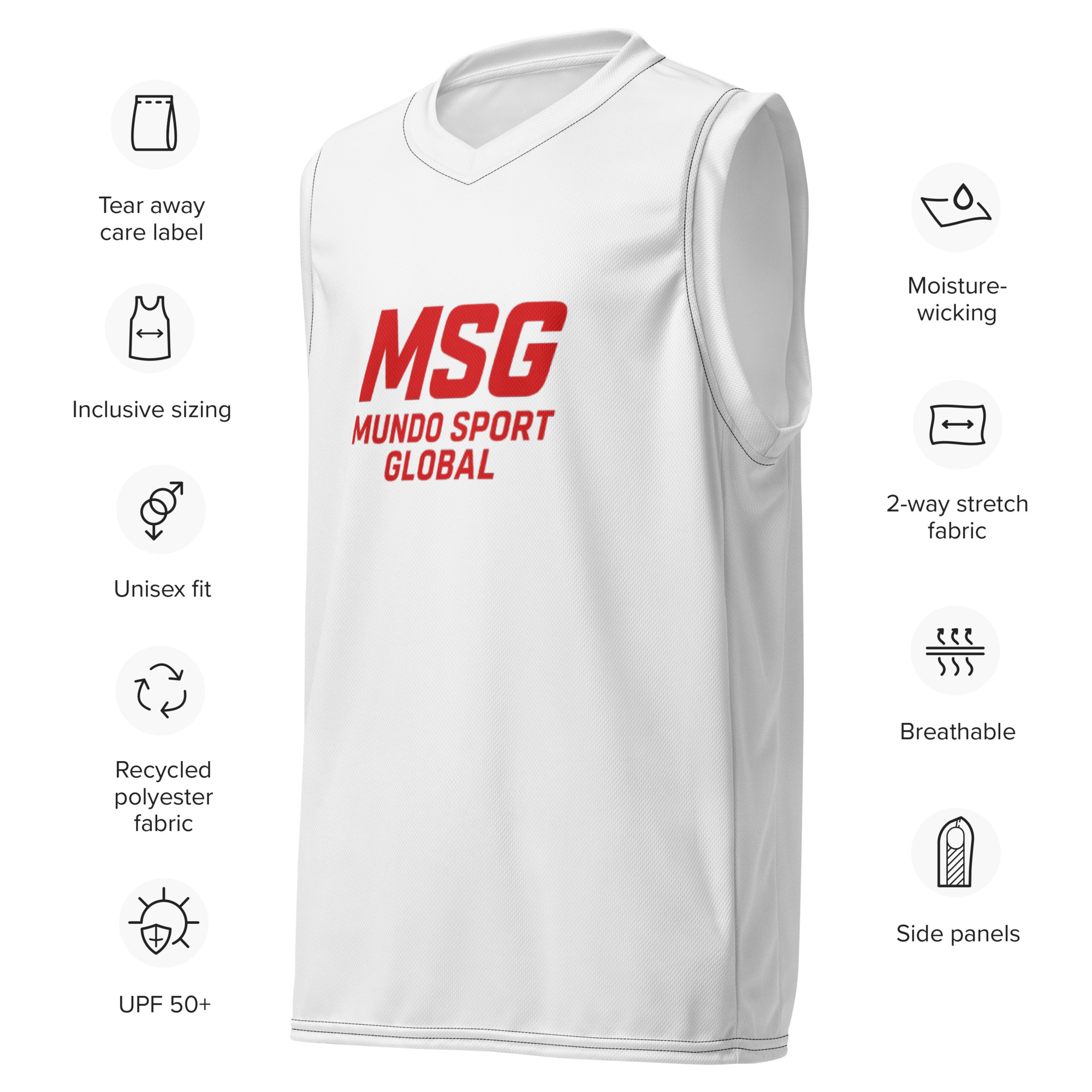Recycled unisex basketball jersey - Image 6
