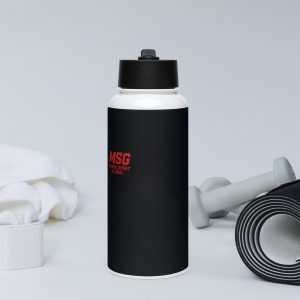 Stainless steel water bottle with a straw lid