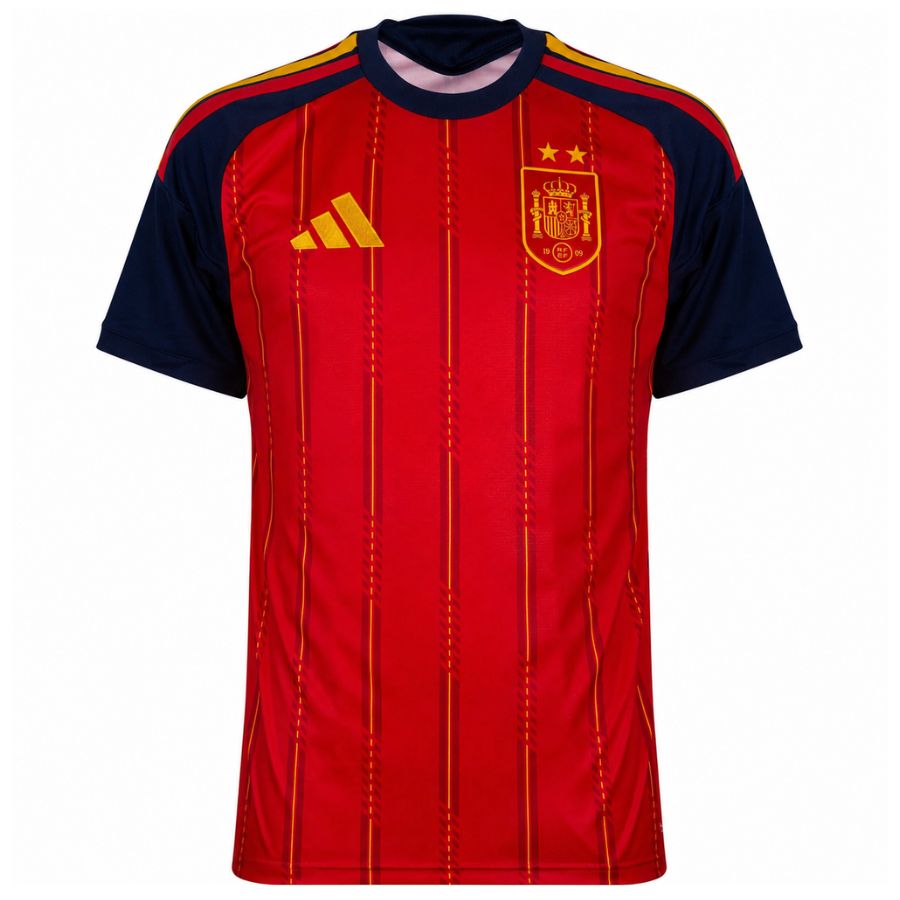 Camiseta oficial de la Selección Española de fútbol Adidas roja para hombre, mujer y niño, primera equipación de España, La Roja, camiseta de fútbol España.