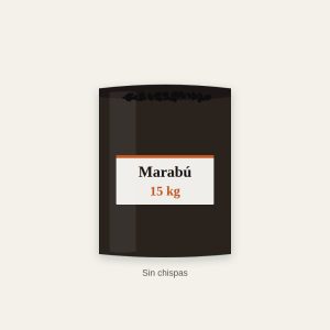 Carbón de marabú: saco de carbón vegetal de marabú de 15 kg para hostelería
