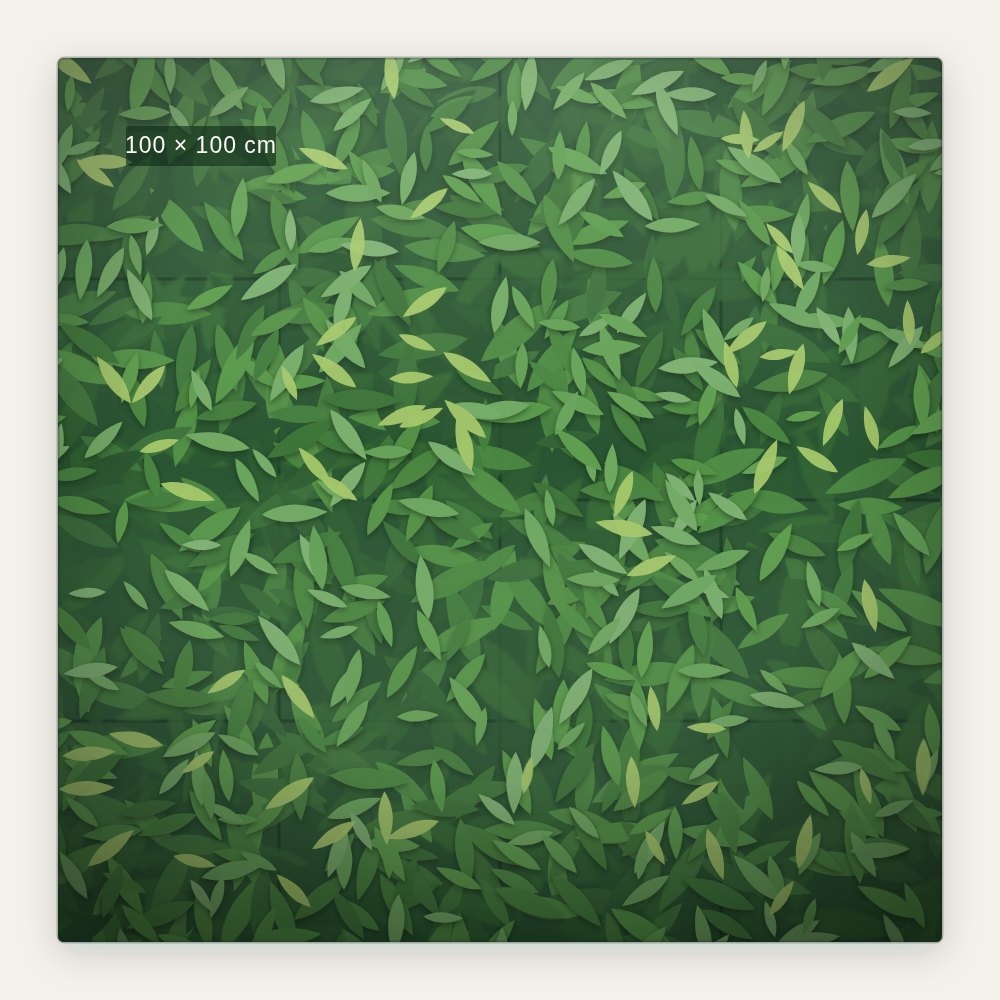 Panel de helecho artificial 100x100: helecho Cadaqués: panel vertical de follaje artificial de 100 × 100 cm