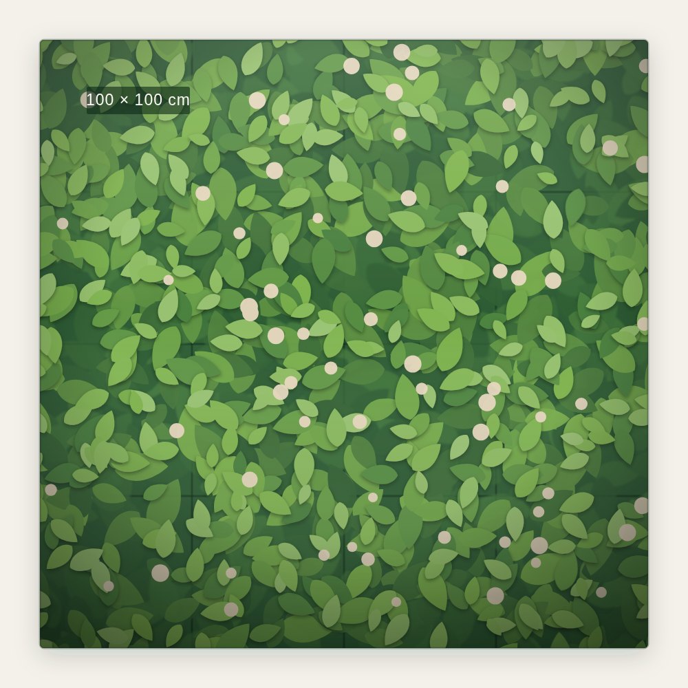 Panel vegetal con flor amarilla: floral Deià: panel vertical de follaje artificial de 100 × 100 cm