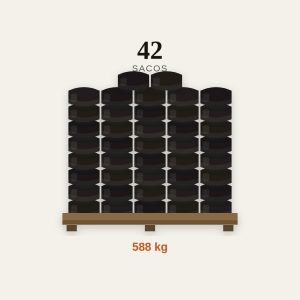 Palé ligero de carbón de encina: palé de carbón vegetal de encina: 48 sacos, 672 kg en total