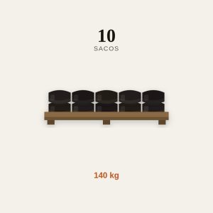 Palé mini de carbón de encina: palé de carbón vegetal de encina: 15 sacos, 210 kg en total