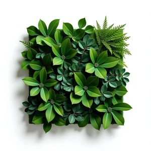 Panel tropical artificial 50x50: panel de jardín vertical con follaje tropical de monstera, helecho y eucalipto