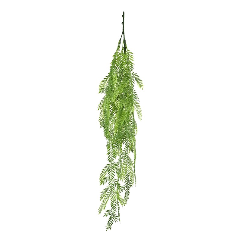 Line Ginebra artificial colgante de hoja fina y plumosa que cae en vertical